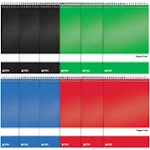 Better Office Steno Pads, 6" x 9", Gregg-Ruled, Assorted Colors, 80 Sheets/Pad, 12 Pads/Pack (25812-12PK)