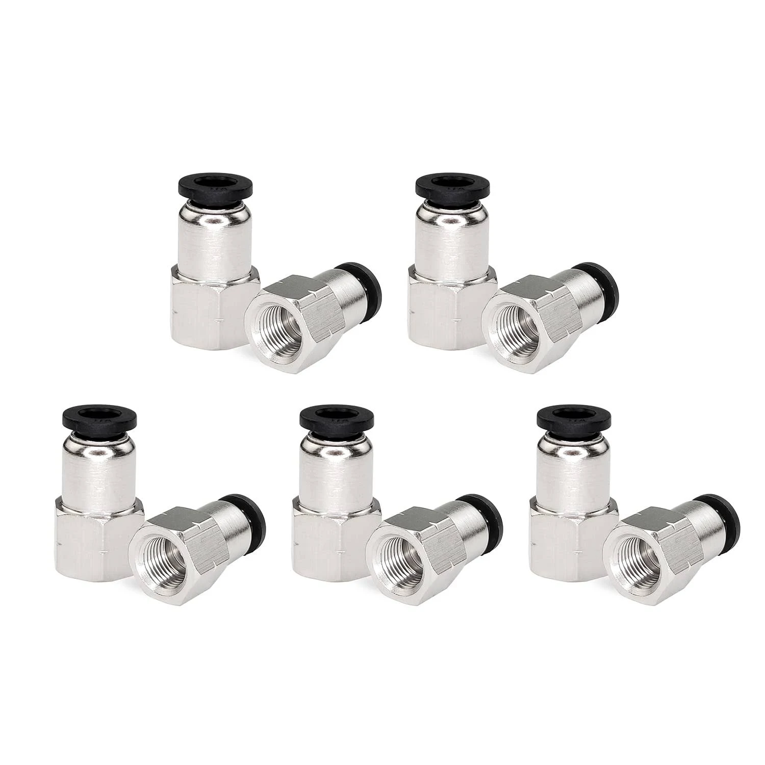 10 Pack Pneumatic Female Straight 1/4 Inch Tube OD x 1/8 Inch NPT Thread Push to Connect Air Fittings Ptc Air Connector Air Line Fittings Quick Connect Fitting