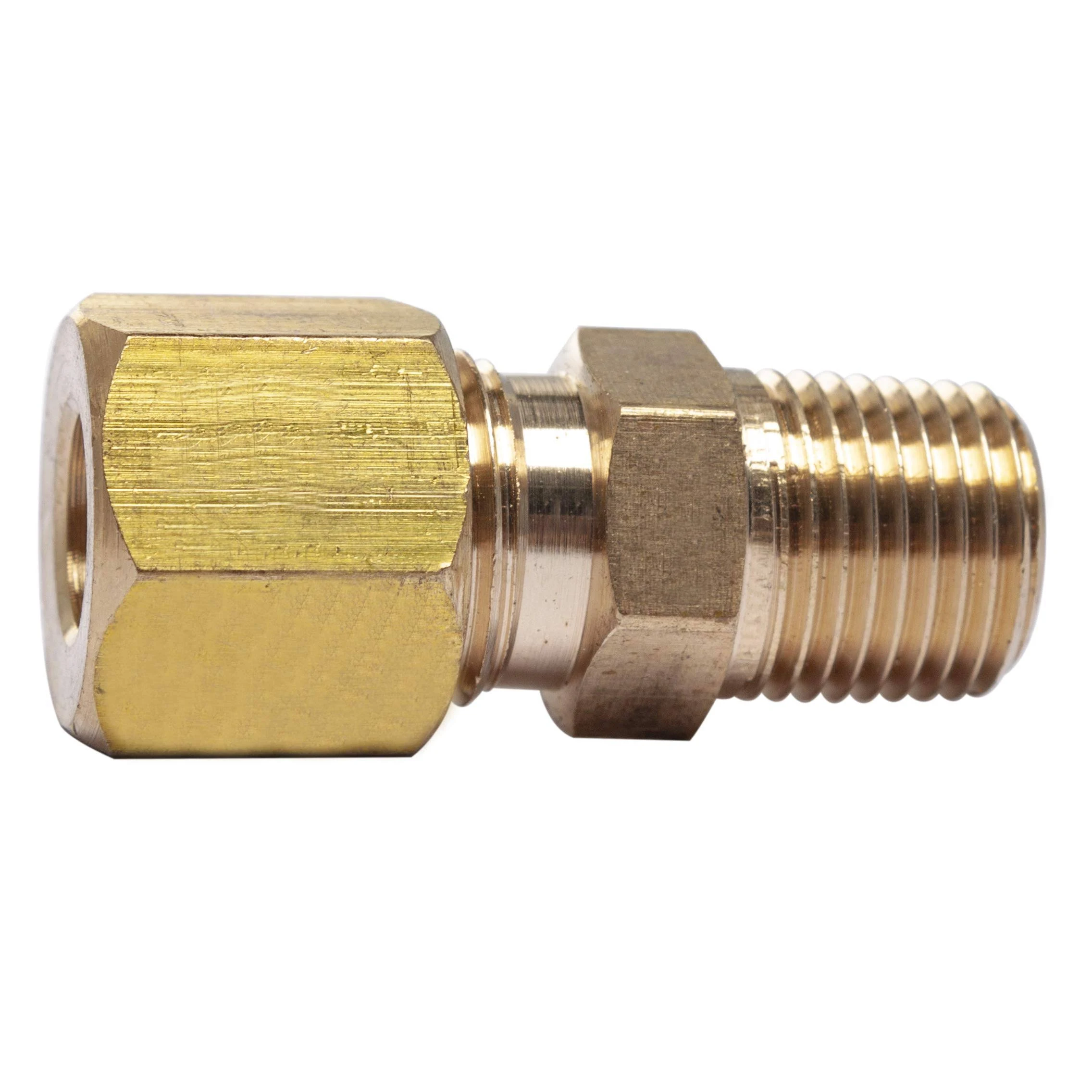 LTWFITTING Brass 1/8-Inch OD x 1/8-Inch Male NPT Compression Connector Fitting(Pack of 25)