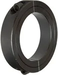 Climax Metals 2C-112 Black Oxide Plated Steel Two-Piece Clamping Collar, 1-1/8" Bore Size, 1-7/8" Outside Diameter, 1/4"-28 x 3/4" Set Screw