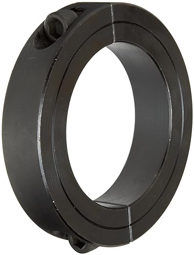 Climax Metals 2C-112 Black Oxide Plated Steel Two-Piece Clamping Collar, 1-1/8" Bore Size, 1-7/8" Outside Diameter, 1/4"-28 x 3/4" Set Screw