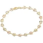 Barzel 18K Gold Plated Gold and Multi Color Crystal Baguette Anklet Ank1187 ...