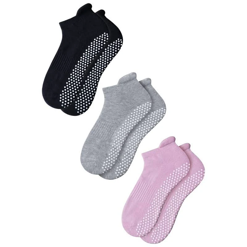 RATIVE Anti Slip Non Skid Barre Yoga Pilates Hospital Socks with Grips for Mens Womens