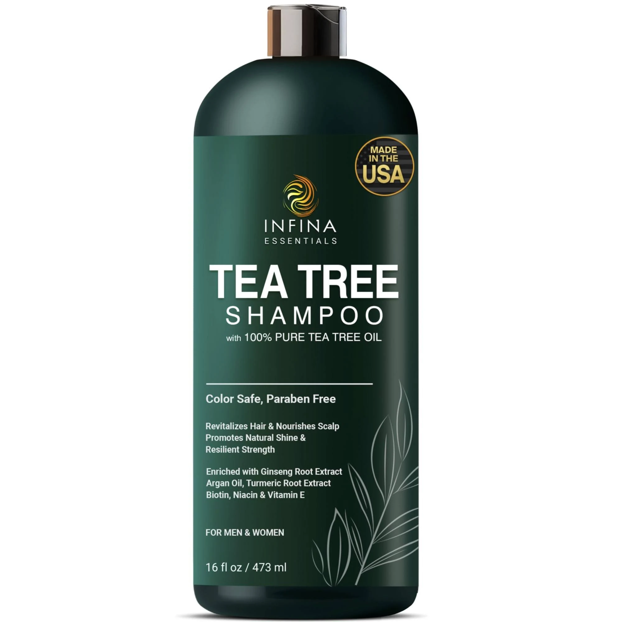 Tea Tree Shampoo and Conditioner Set - Deep Cleansing, Strengthening and Shine-Boosting Formula for Dry Scalp - For Men & Women - 16 fl oz each