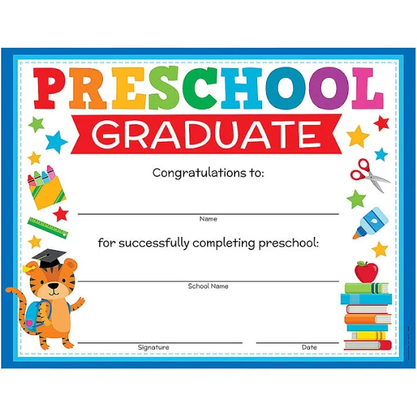 Preschool Graduation Certificates - 25 Pieces