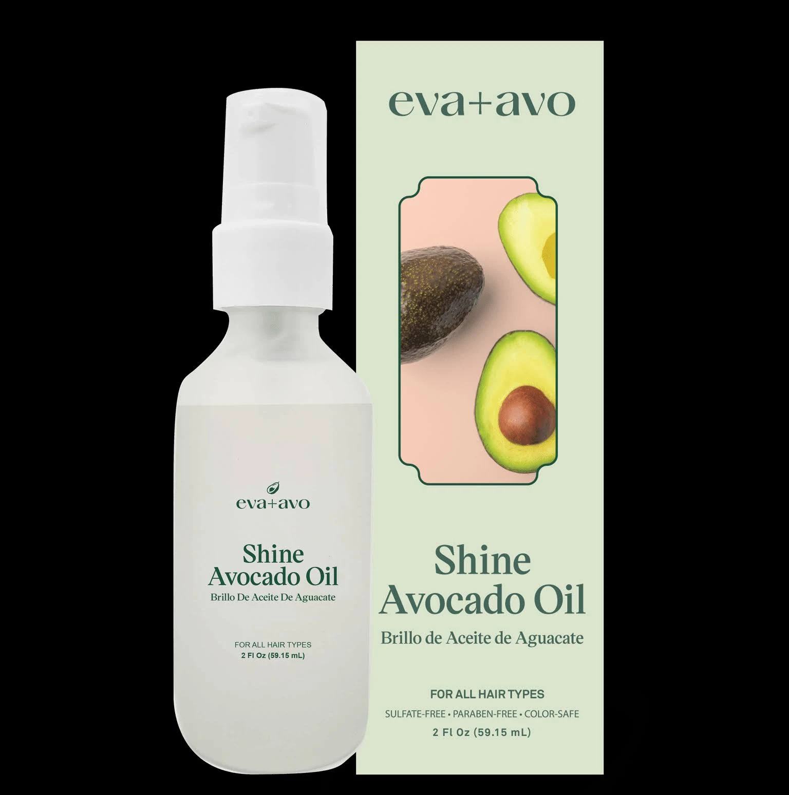 eva+avo Hair Shine Spray with Avocado Oil, 2 fl oz OPEN BOX