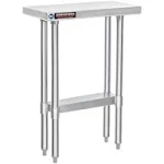 DuraSteel 24x24 Inch Stainless Steel Table - Metal Table with Adjustable Shelf - NSF Certified Work Table - Cooking & Laundry Prep Table for Kitchen, Restaurant, Home, Commercial Use