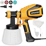 VONFORN Paint Sprayer, 700W HVLP Spray Gun with Cleaning & Blowing Joints, 4 Nozzles and 3 Patterns, Easy to Clean, for Furniture, Cabinets, Fence,