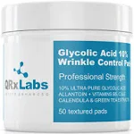 Glycolic Acid 10% Wrinkle Control Pads for Face & Body - 10% Ultra Pure Glycolic Acid, Allantoin, Vitamins B5, C & E, Calendula & Green Tea Extracts - Keeps skin smooth and prevents wrinkles and lines