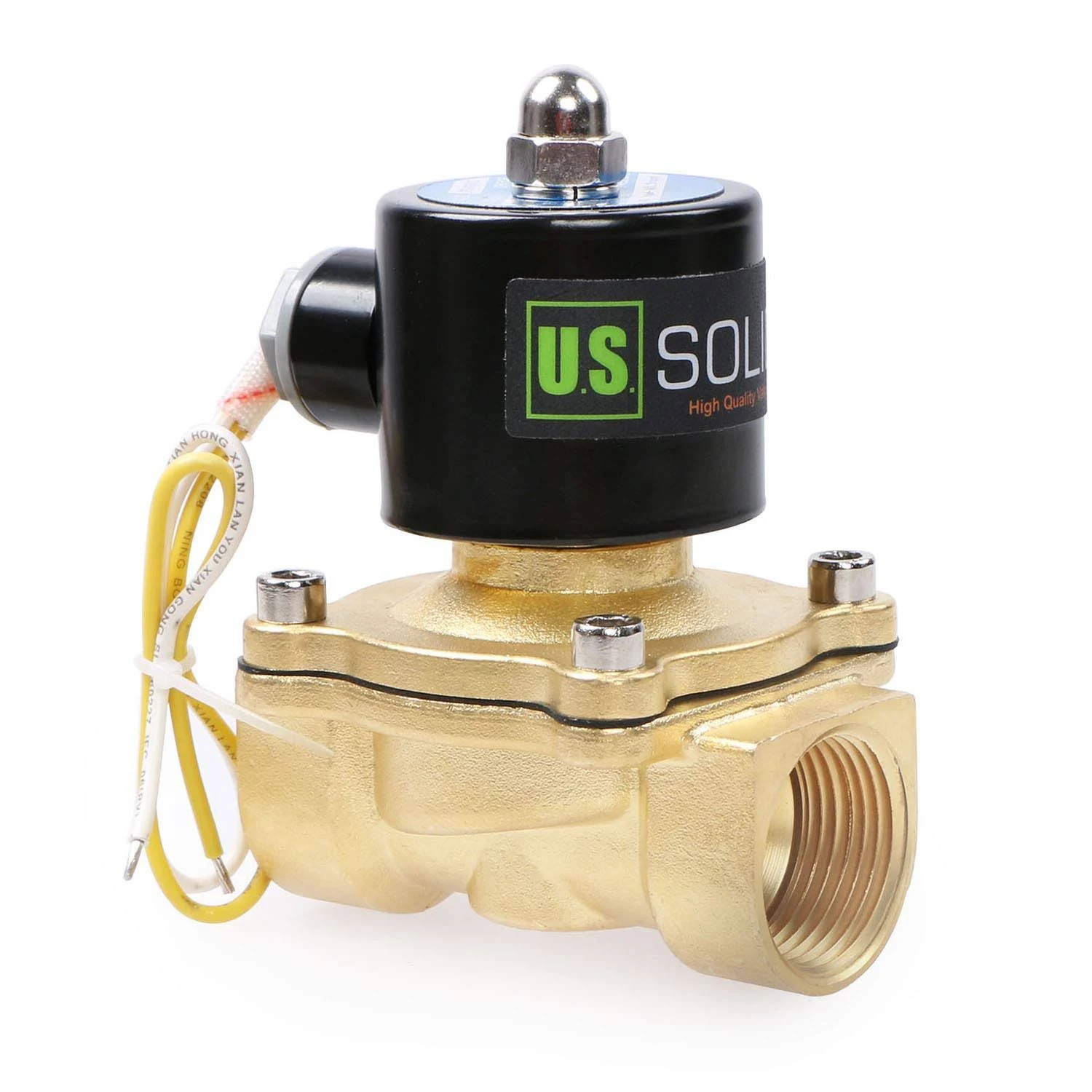 U. S. Solid 1&#034; Brass Electric Solenoid Valve 110V AC Normally Closed NBR