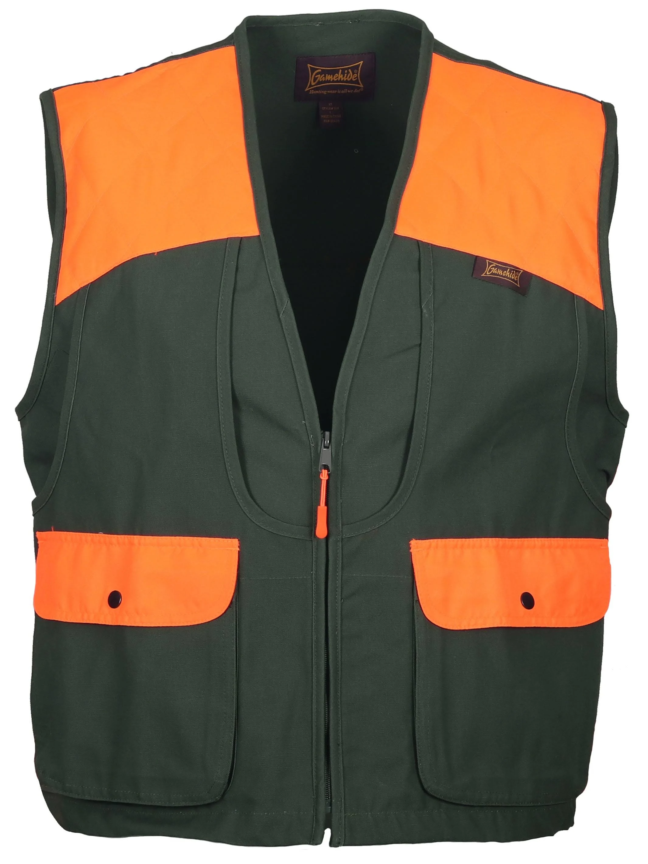 Gamehide Men's Upland Vest Olive/Orange, X-Large