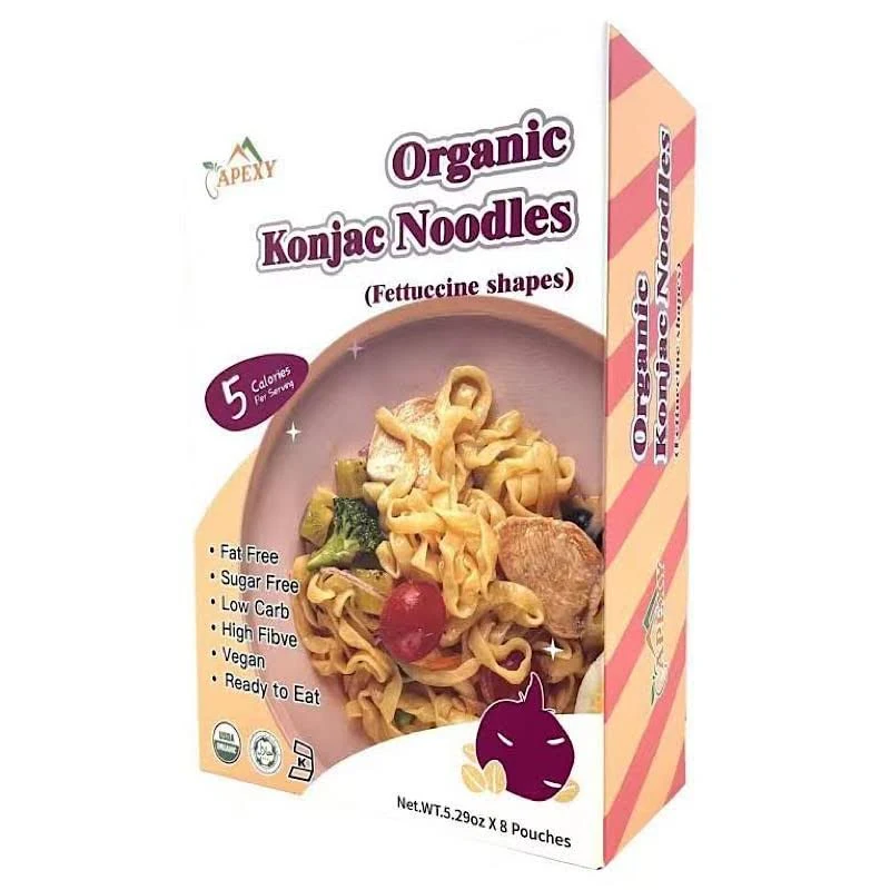 Organic Shirataki Konjac Noodle 8 Pouches Total 53.6Oz. Low Calorie, Low-Carb Gl