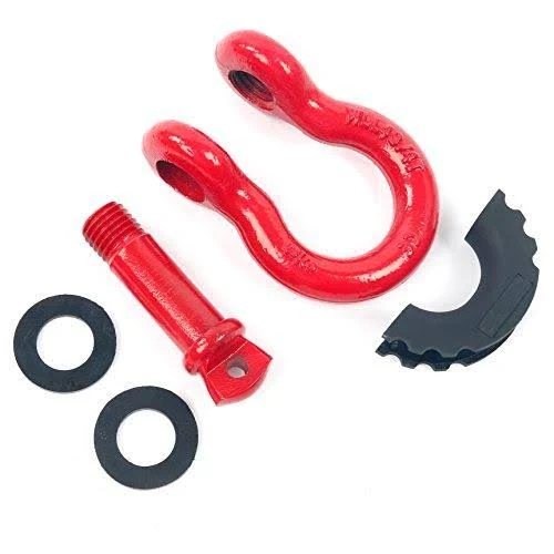 2 Pack D Ring Shackles 3/4&#039;&#039; with 7/8&#039;&#039; Pin Heavy Duty Towing Accessories Red