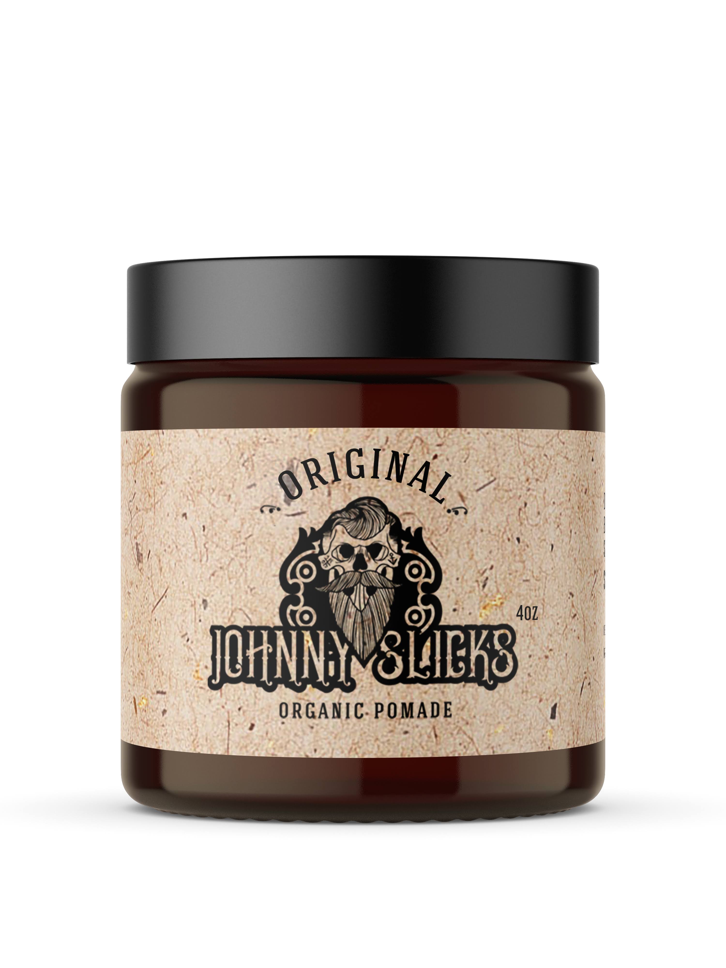 Johnny Slicks Original Oil Based Pomade - Organic Hair Pomade for Men with Low to Medium Hold - Promotes Healthy Hair Growth and Helps Hydrate Dry Skin - (4 Ounce)Johnny Slicks Original Oil Based Pomade - Organic Hair Pomade for Men with Low to Medium Ho