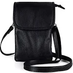 befen Genuine Leather Crossbody Bag, Cellphone Wallet, Small for Women Mini Shoulder Purse with Long Strap and Key Ring - Fit 8 Plus or Phone Less 6.