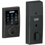 Schlage Connect Z-Wave Plus Smart Deadbolt with Century Trim Finish: Aged Bronze