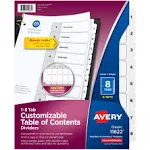 Avery 11076 Ready Index 8 Tab Binder Dividers