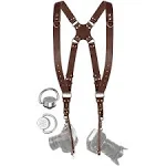 C. Coiro Camera Strap Accessories for 2 Cameras – Dual Shoulder Leather Harness