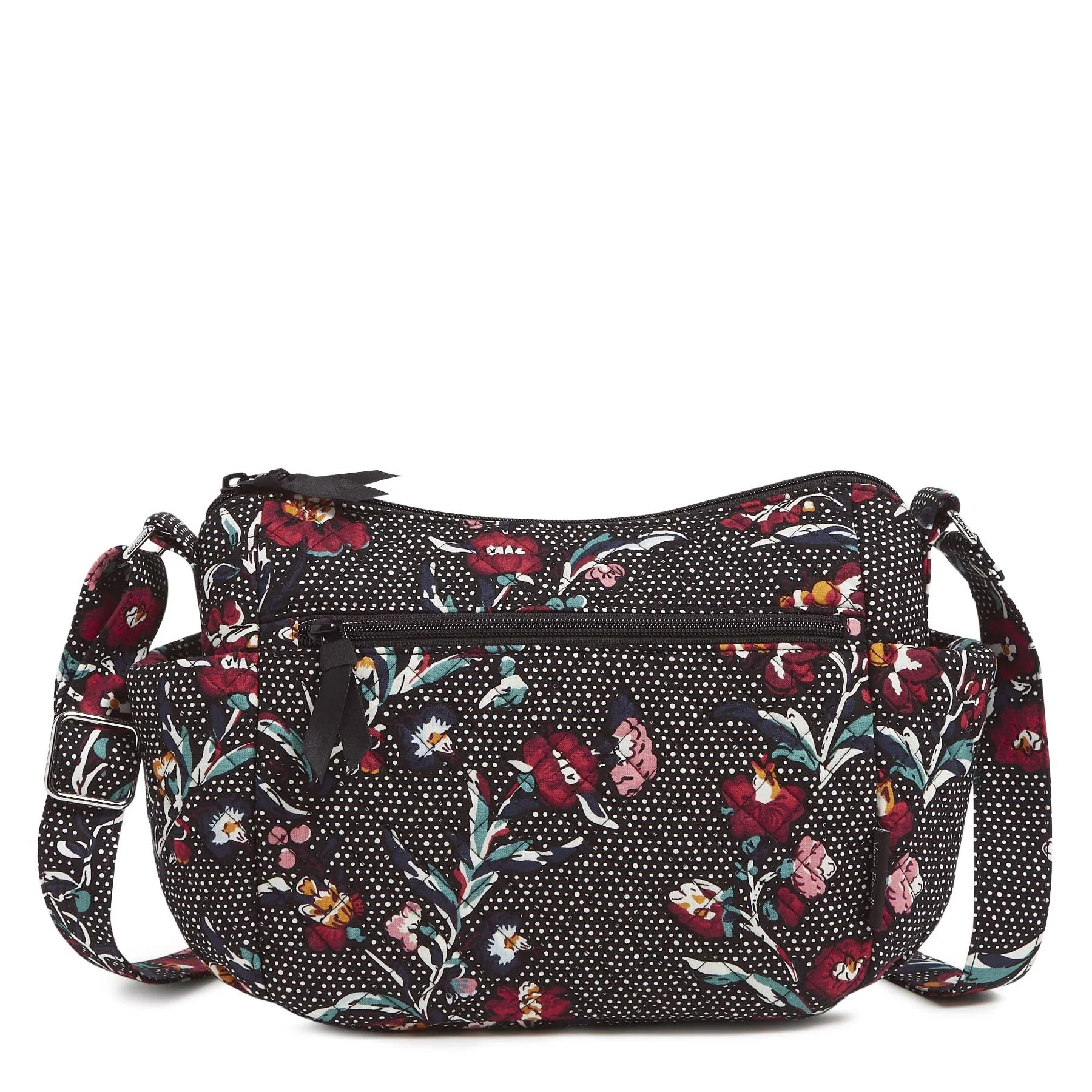 Vera Bradley Women's Cotton on The Go Crossbody Bag Perennials Noir Dot