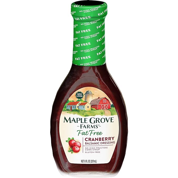 Maple Grove Farms Dressing, Balsamic, Cranberry, Fat Free - 8 fl oz