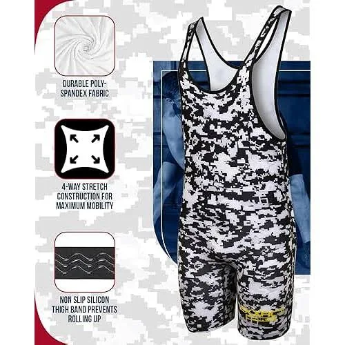 Exxact Sports Sublimated Wrestling Singlet for MMA, Powerlifting Singlet Youth ...