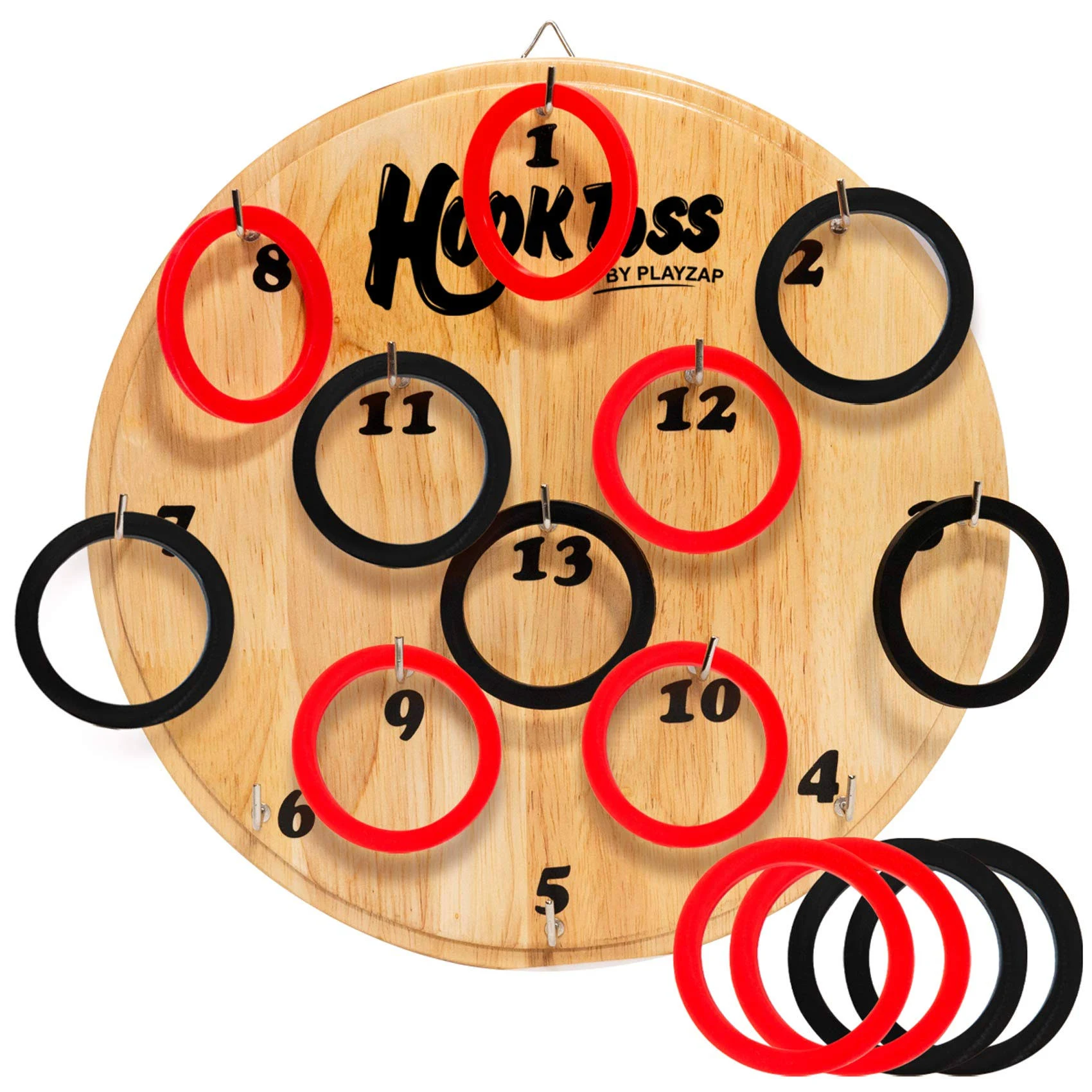 SUNGIFT Hook Ring Toss Game for Adults & Kids - Yard Hooky Ring Tossing Games - Hookie Wall Game Indoor & Outdoor Family Fun - Home, Party, Office, Camping & Backyard Games