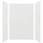 Expressions 36 in. x 48 in. x 72 in. 3-Piece Easy Up Adhesive Alcove Shower Wall Surround in White