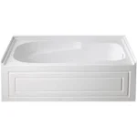 Aqua Eden VTAM6031R21B Oriel 60-Inch Anti-skid Acrylic Alcove Tub with Right Hand Drain Hole in White