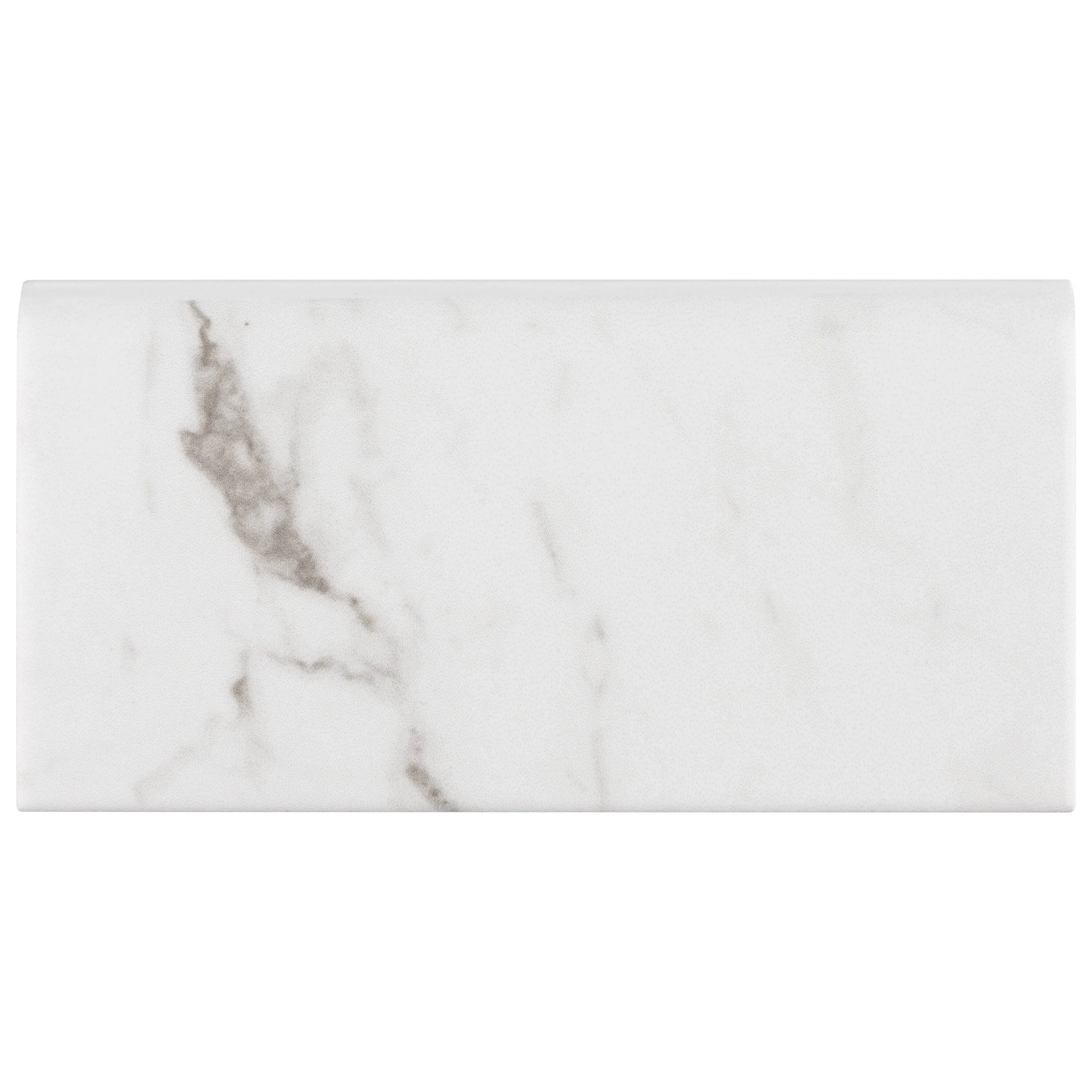 Merola Tile Classico Carrara Matte Bullnose 3" x 6" Ceramic Wall Trim Subway Tile