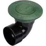 NDS Pop-Up Drainage Emitter with Elbow, For 3 in. Drain Pipes, Green Plastic