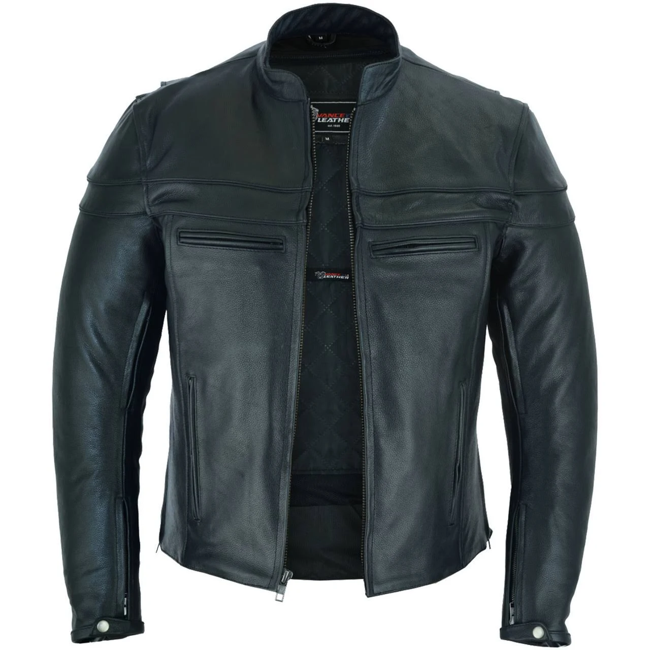 Vance Leather Men's Racer Jacket with Vents