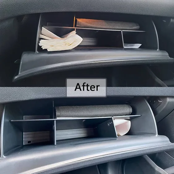 EDBETOS Glove Box Dividers Organizer Compatible with Honda Pilot 2016-2020 2021 2022/ Ridgeline 2017-2023/ Passport 2019-2023 Accessories Double Compartment Optimize Interior Storage Space