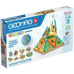 Geomag Magnetic Toys Supecolor Tiles 78-Piece Building Set for Kids Ages 5-99 | Swiss-Made STEM & STEAM Authenticated Educational Toy Made from 100% Recycled Plastic | Creative Learning Play