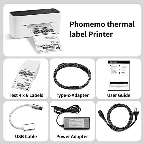 Phomemo Shipping Label Printer 4X6 - Bluetooth Thermal Label Printer for Smal...