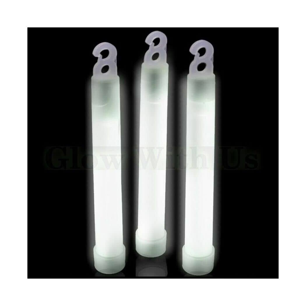 Glow Sticks Bulk Wholesale, 100ct 6" Glow Stick Light Sticks White, Glow With Us Brand