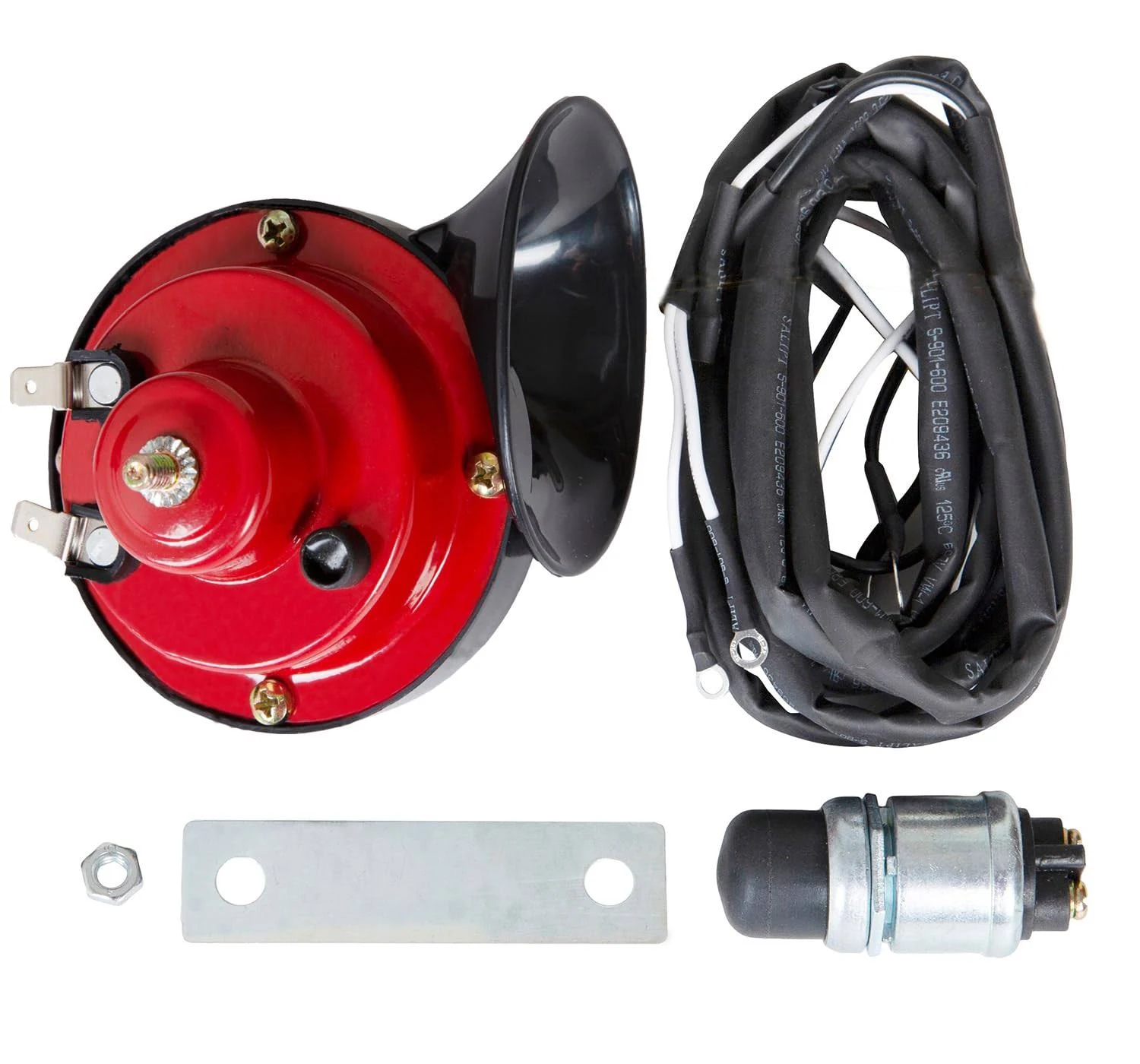 12V Universal Golf Cart Horn Kit with Floor Mount Button for Club Car, EZGO, Yamaha, UTV, ATV, Boat