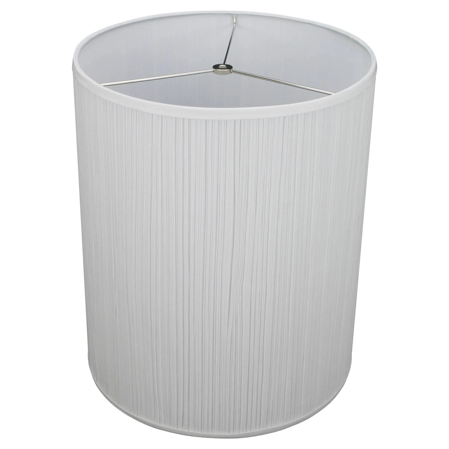 FenchelShades.com 14 in. Top Diameter x 14 in. Bottom Diameter x 17 in. Height Pleated Mushroom White Drum Lamp Shade