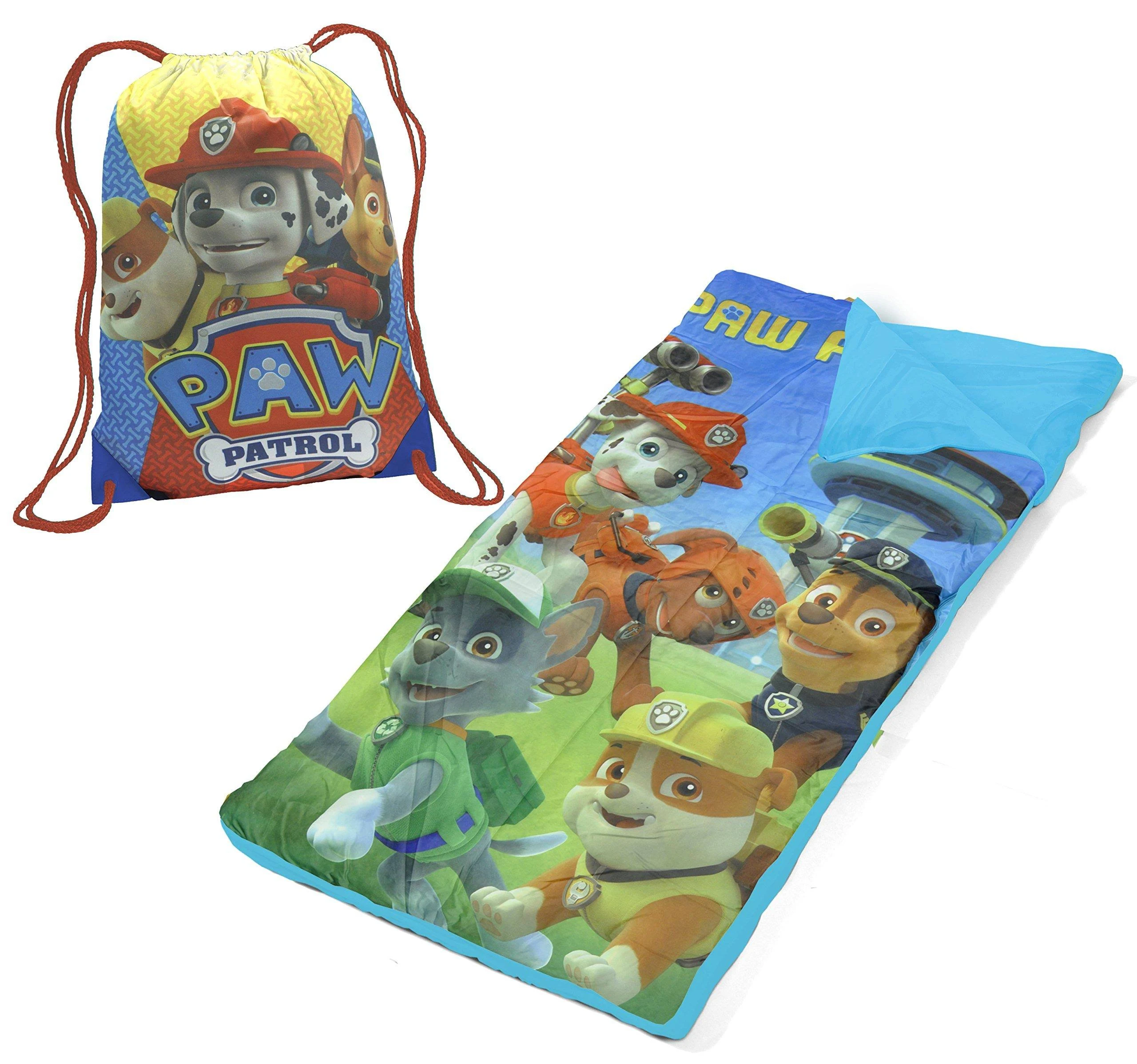 Nickelodeon Paw Patrol Kids Sleeping Bag Cover Carrying Bag 28”x 56” Red Blue