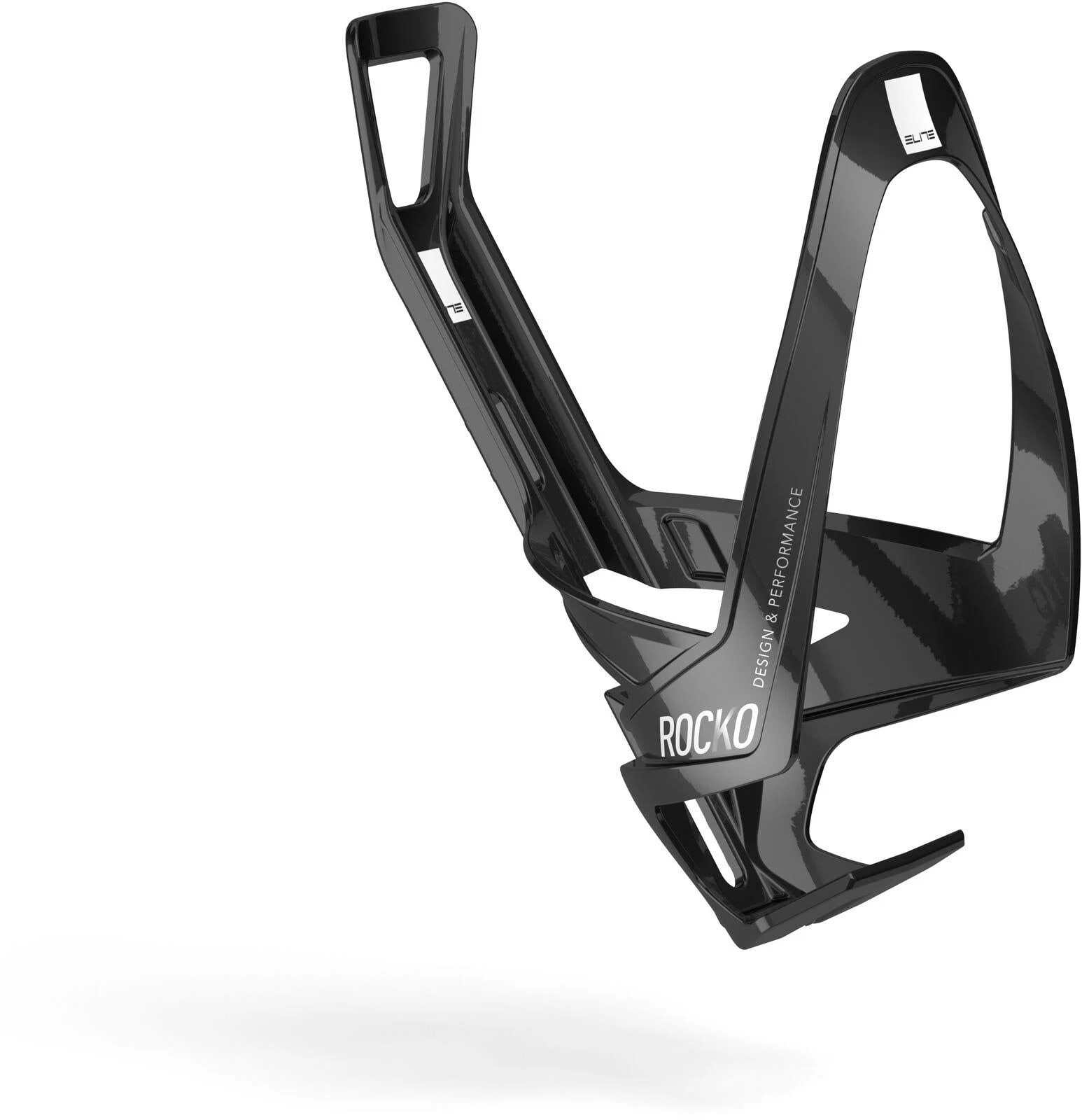 Elite Rocko Carbon Glossy Bottle Cage, White Graphic