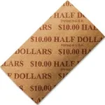 Pm Company Tubular Coin Wrappers Half Dollar Coins $10 Pop-Open Wrappers