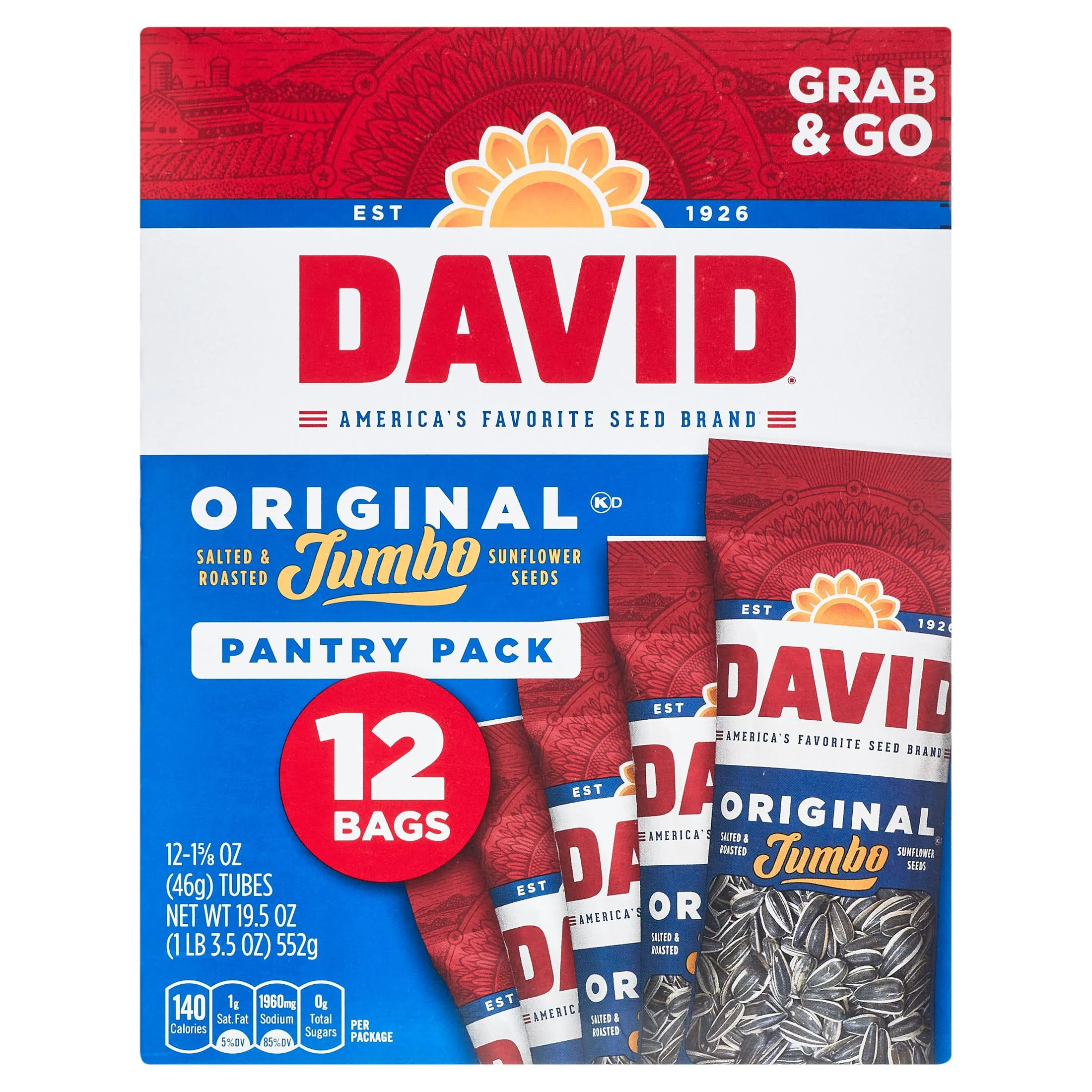 David Roasted Salted Original Sunflower Seeds