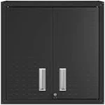 Fortress 30 in. W x 30.3 in. H x 12.5 in. D 2-Shelf Wall Mount Metal Garage Cabinet in Gray