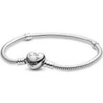 Pandora Moments Heart Clasp Snake Chain Bracelet