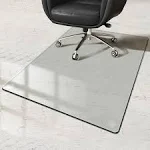 TEAKMAMA 36" x 46" Office Chair Mat Tempered Glass Chair Mat, Highly Transparent Floor Mat, 1/5" Thick, Chair Mat for Carpet or Hardwood Floor with 4 Anti-Slip Pads