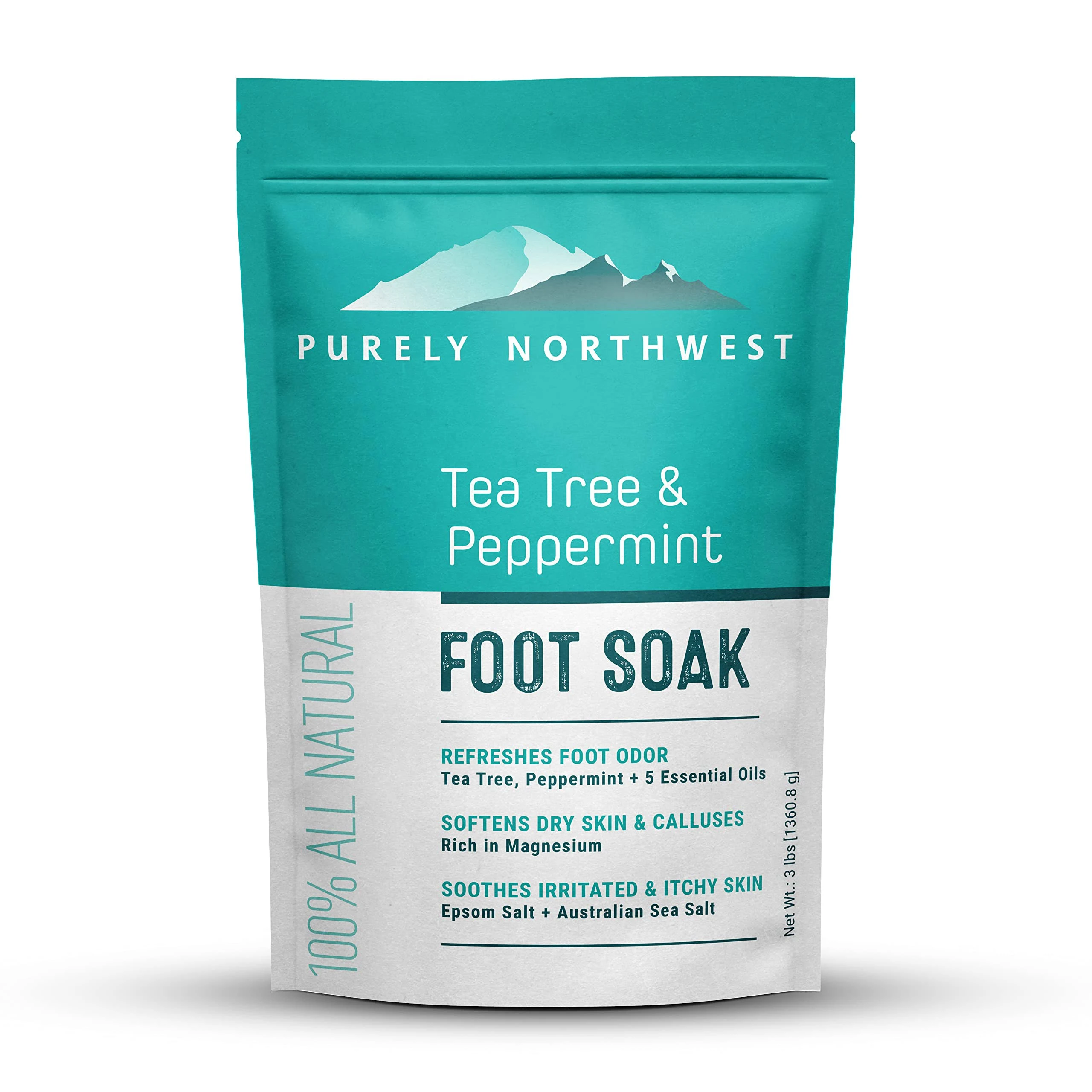 3 Pounds-tea Tree, Peppermint, Foot Soak , MSM with Epsom Salt Soothes Burning ...