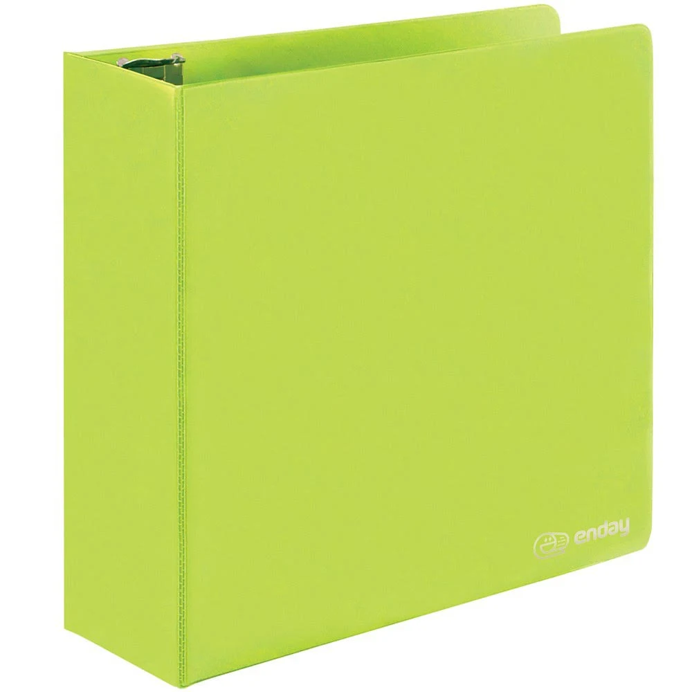 3 Inch Binder 3 Ring Binders Green, Slant D-Ring 3” Clear View Cover with 2 Inside Pockets, Heavy Duty Colored School Supplies Office and Home Binders – by Enday