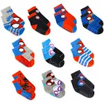 Spiderman Grip Socks, Socks for Toddler Boys, 10 Pack, Spider man Toddler Gripper Socks, Amazing Spiderman Variety Pack