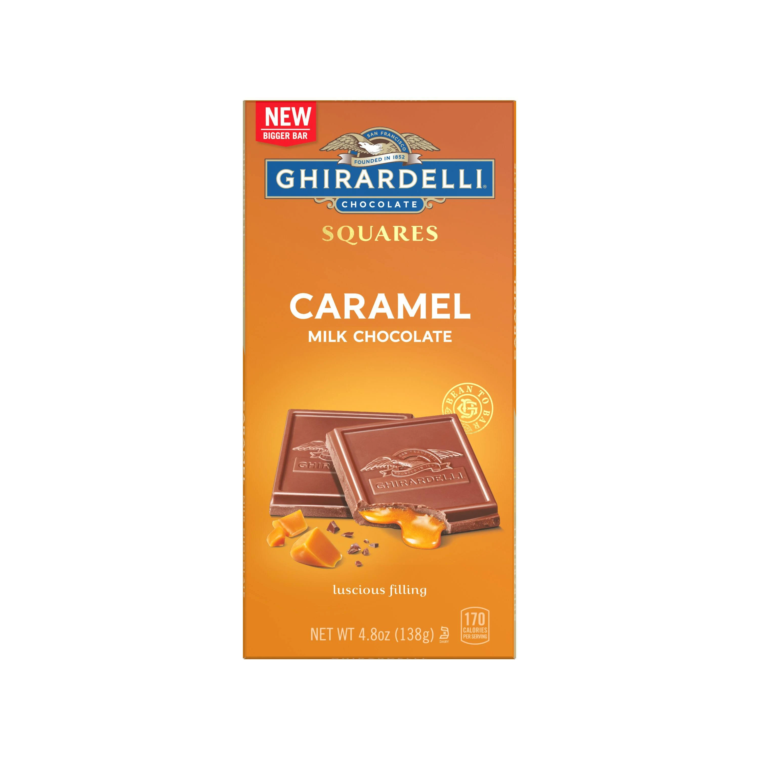 Ghirardelli® Caramel Filled Milk Chocolate Squares Bar, 4.8oz.