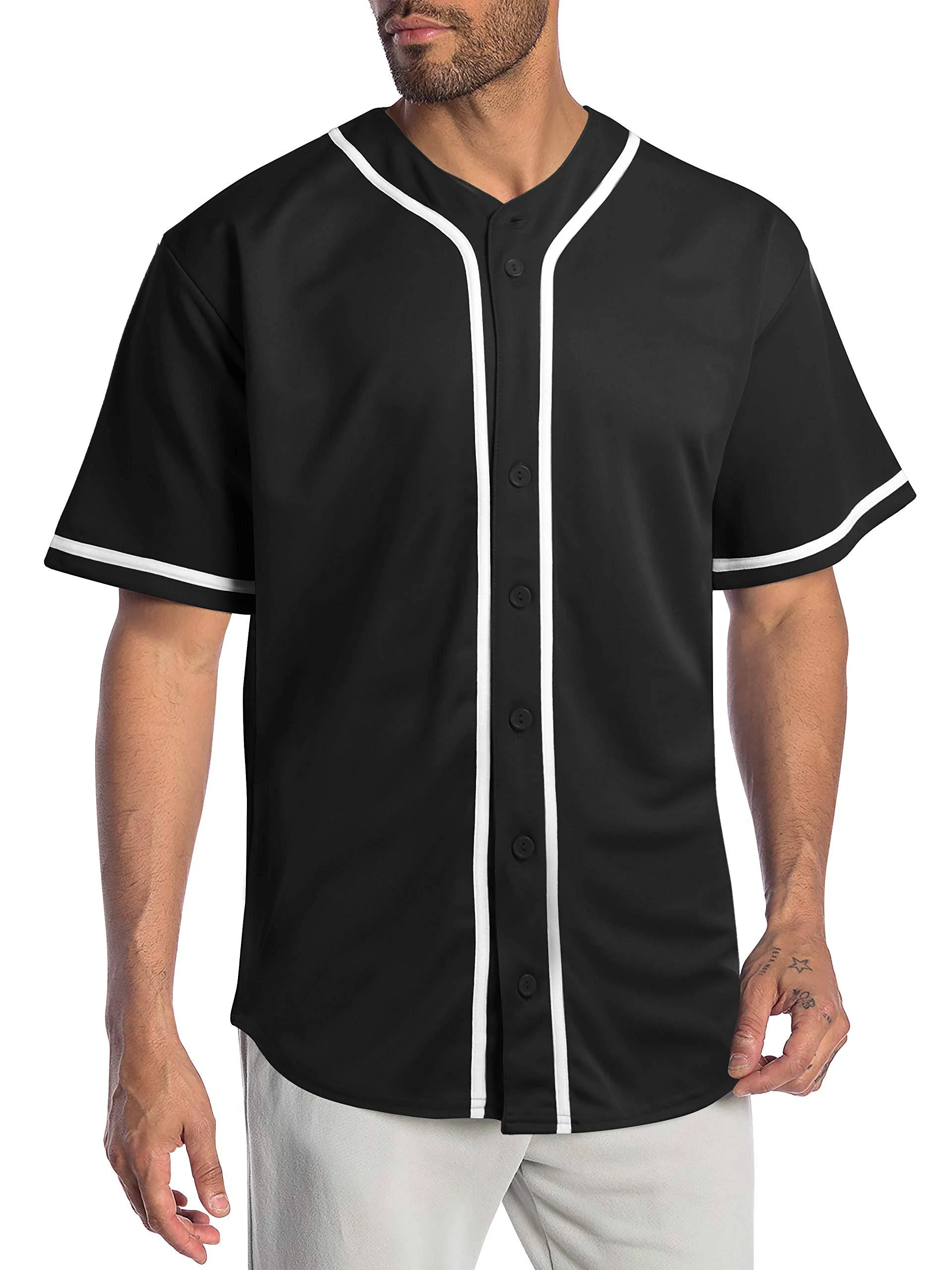 Hat and Beyond Mens Baseball Jersey Button Down Shirts Active Team Sports Uniforms