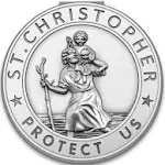 St Christopher Medal Car Saint Christopher Visor Clip Auto Visor Accessories Bless Driving Safety Religious Gift for Parent, Family, Friend, Teens, New and Old Driver (Silver)